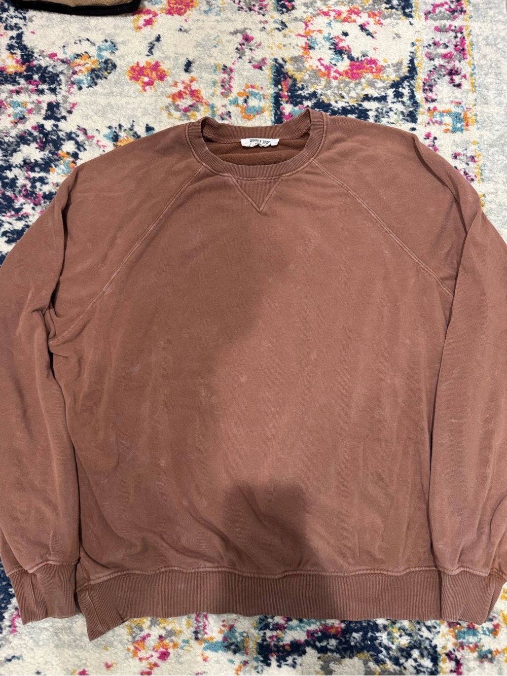 Double Zero Men's Crewneck Sweatshirt - Rust Brown